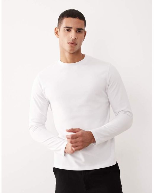 712 Asos ASOS Breathemaxtm Heavyweight Long Sleeve T-shirt in White for Men ...