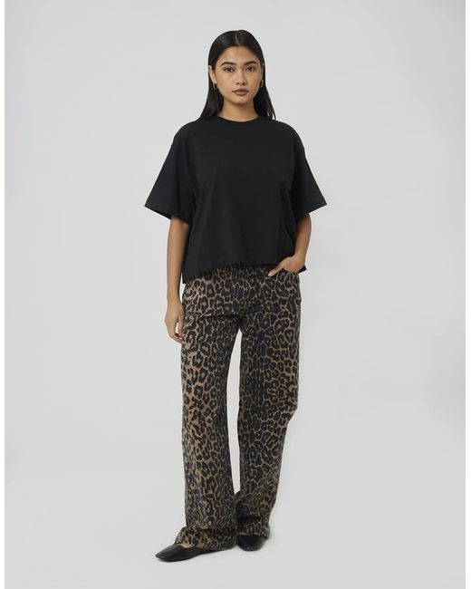 Brave Soul Black Boxy Oversized Short Sleeve T-Shirt