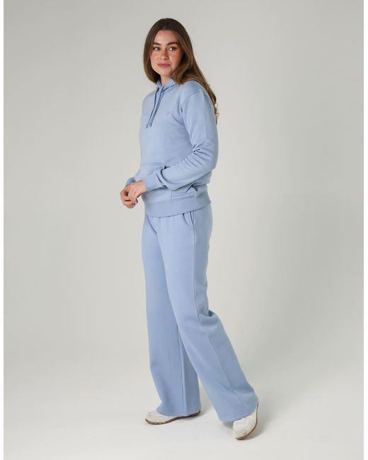French Connection Blue Cotton Blend Drawcord Kangaroo Pocket Hoody