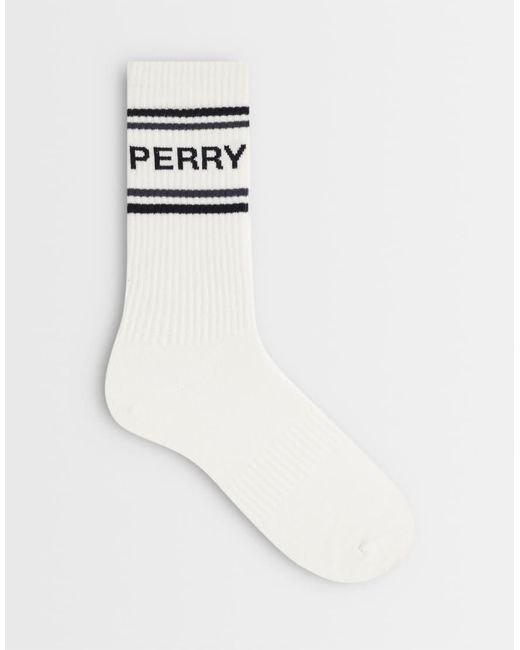 Fred Perry White Stripe Logo Tennis Sock for men