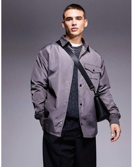 ARMANI EXCHANGE Gray Overshirt Jacket for men