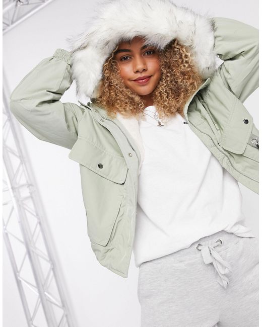 cropped parka coat