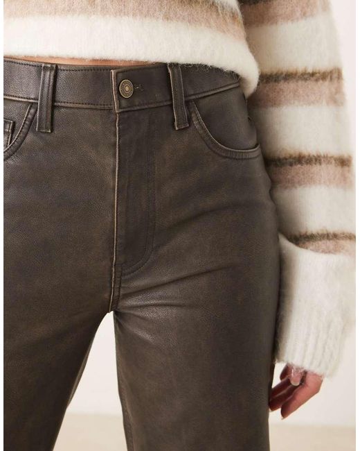Abercrombie & Fitch Natural Leather High Rise 90S Relaxed Trousers