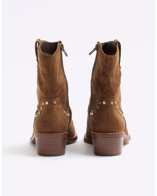 Studded western store ankle boots