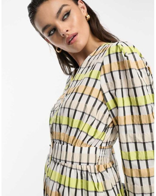 Object Natural Smock Midi Dress