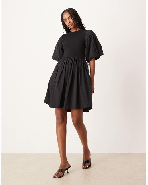 Y.A.S Black – minikleid aus baumwolle und jersey