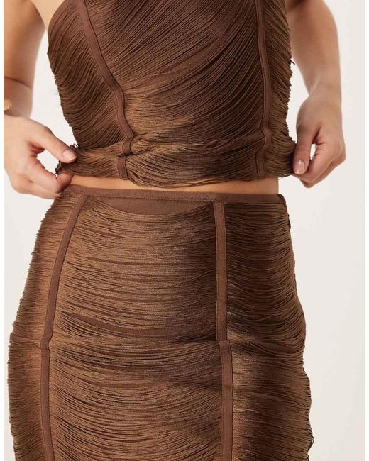 ASOS Natural Co-Ord Fringed Bandage Mini Skirt