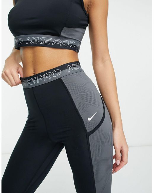 Nike Nike Pro Femme Training Dri Fit High Rise 7/8 leggings in Blue | Lyst