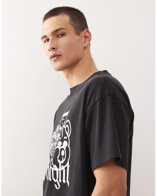 Weekday – great – kastiges t-shirt in Black für Herren