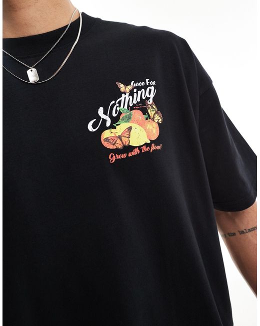 Good For Nothing Black Fruit Graphic Back T-shirt for men