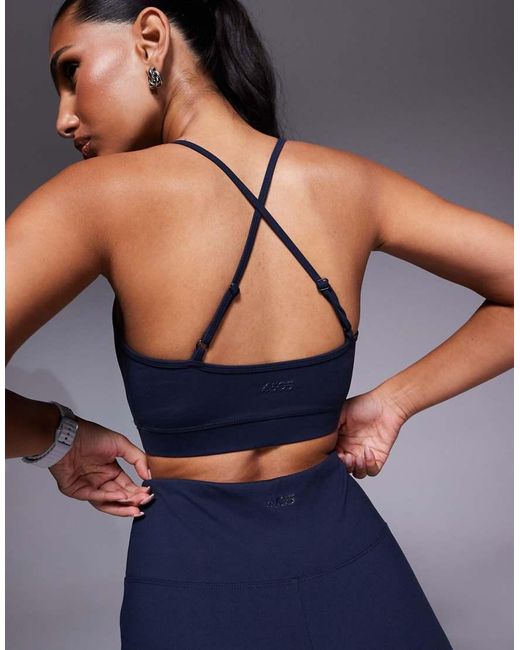 4505 Blue Icon Light Support Sports Bra With Adjustable Straps