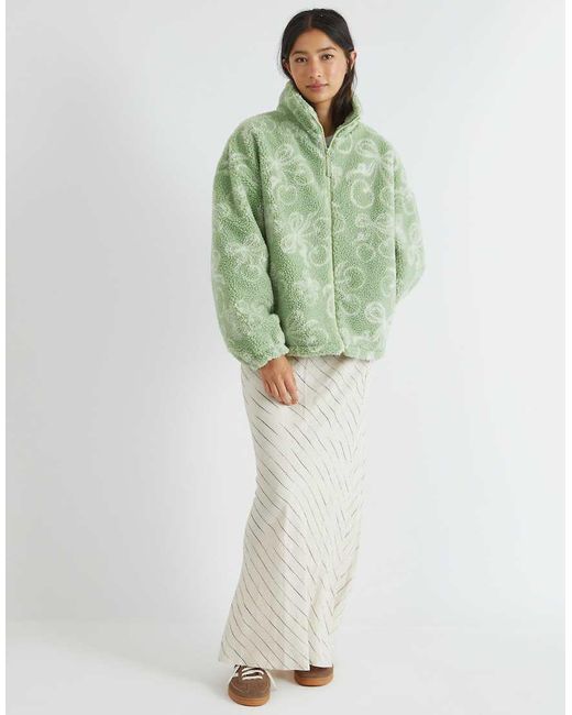 Skinnydip London Green London Cherry Borg Jacket