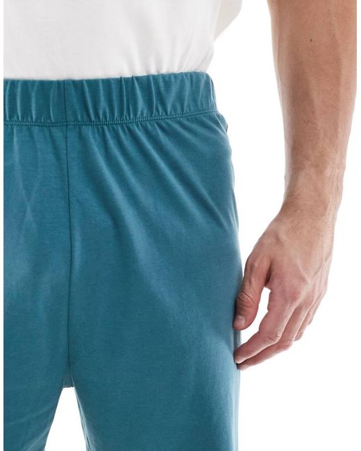 ASOS Blue Boxy Nightwear Set With Raglan Sleeve for men