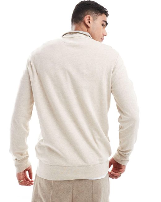 Polo Ralph Lauren Gray Icon Logo Half Zip Double Knit Sweatshirt for men