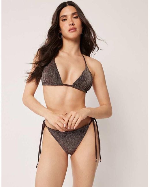 Calzedonia Natural Triangle Bikini Top Glitter