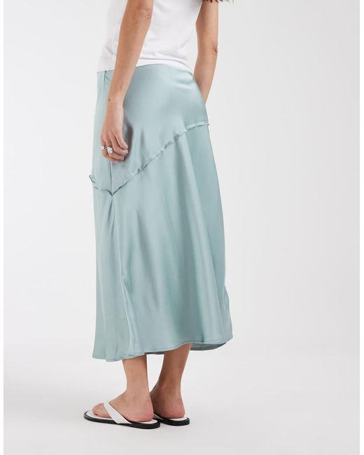 Aware Natural Satin Maxi Skirt With Drop Waist