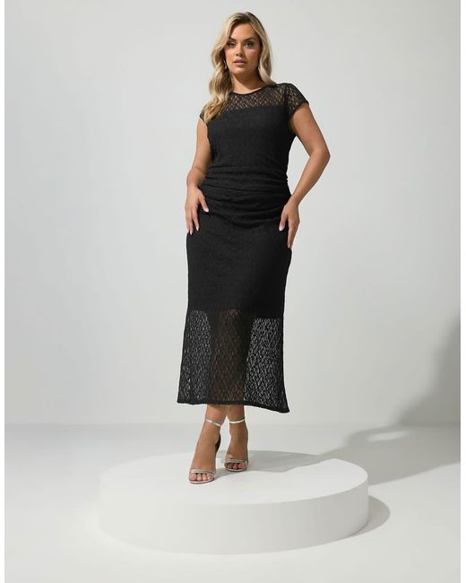 Yours Clothing Black Lace Maxi Dress