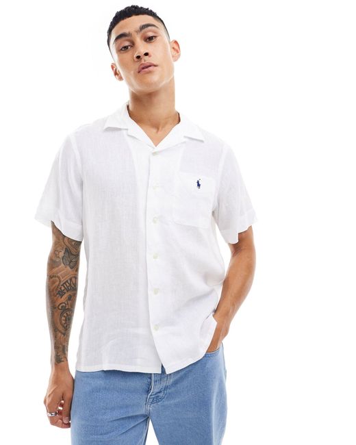 Polo Ralph Lauren – kurzärmliges leinenhemd in White für Herren
