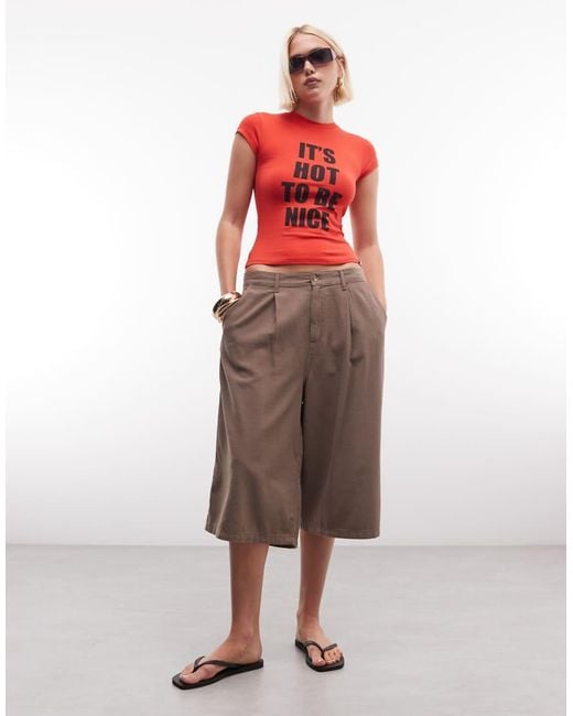 Collusion Red It's Hot To Be Nice Slogan Tee