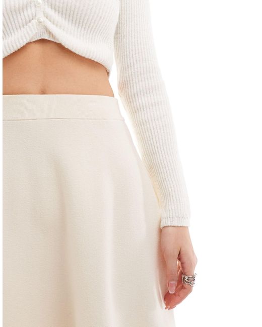 Y.A.S White Godet Knitted Mini Skirt