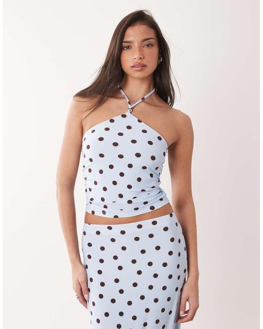 Forever New Blue Halter Neck Top Co-ord
