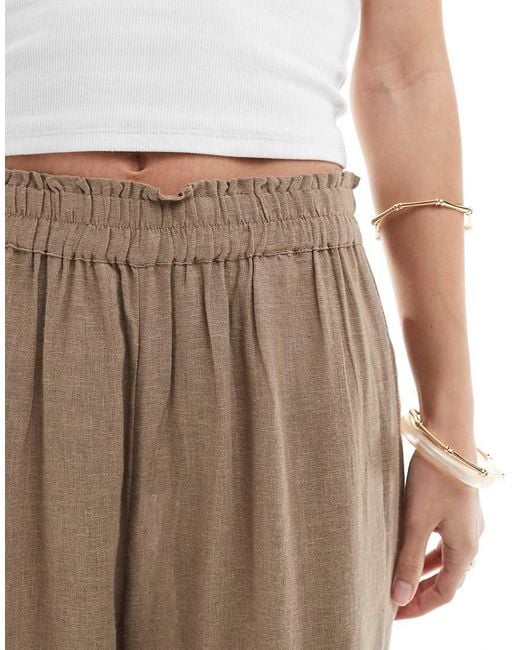 ONLY White Linen Mix Wide Leg Trouser Co-ord