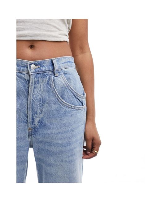 Free People Blue Slouchy Low Rise Jeans