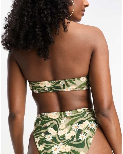 ASOS Brown Mix And Match Moulded Twist Bandeau Bikini Top
