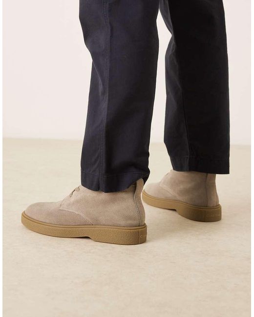 Calvin Klein Natural Suede Desert Boots for men