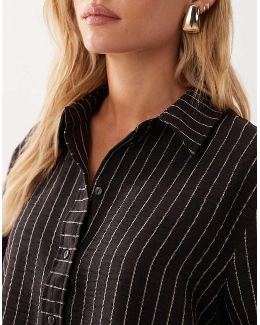 JDY Petite Black Lightweight Boxy Shirt Co-ord