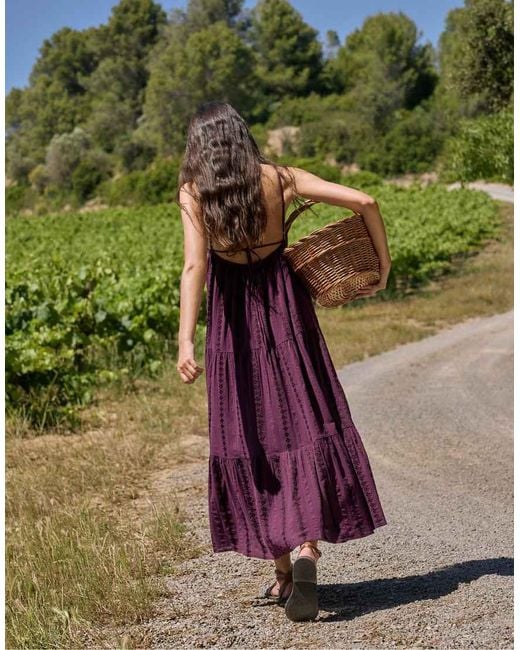 Stradivarius Green Long Flowing Dress With Open Back
