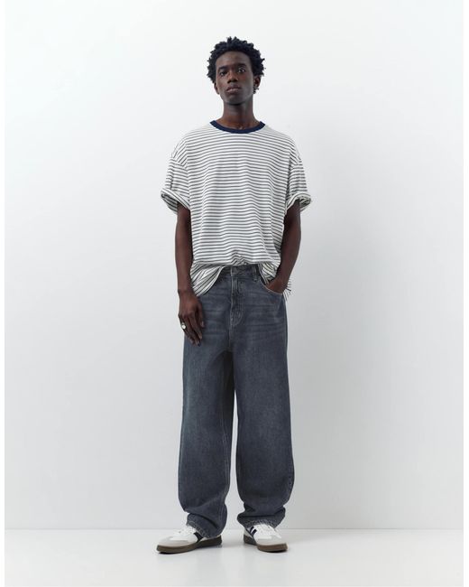Pull&Bear – weite jeans in Gray für Herren
