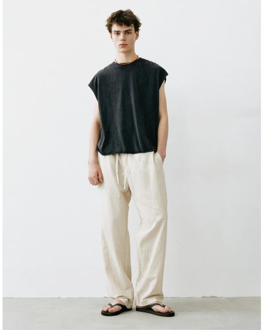 Jogger rustique beige Pull&Bear pour homme en coloris White