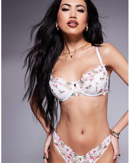 Boux Avenue Multicolor Blossom Garden Embroidered Balconette