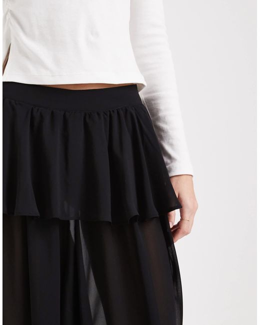 ASOS White Sheer Balloon Pants With Skirt Overlay