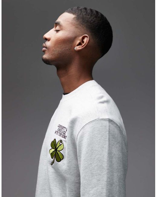 Carhartt Gray Clover Pullover Sweatshirt for men