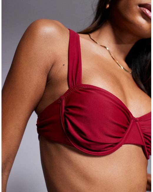Candypants Brown Ruched Underwire Bikini Top