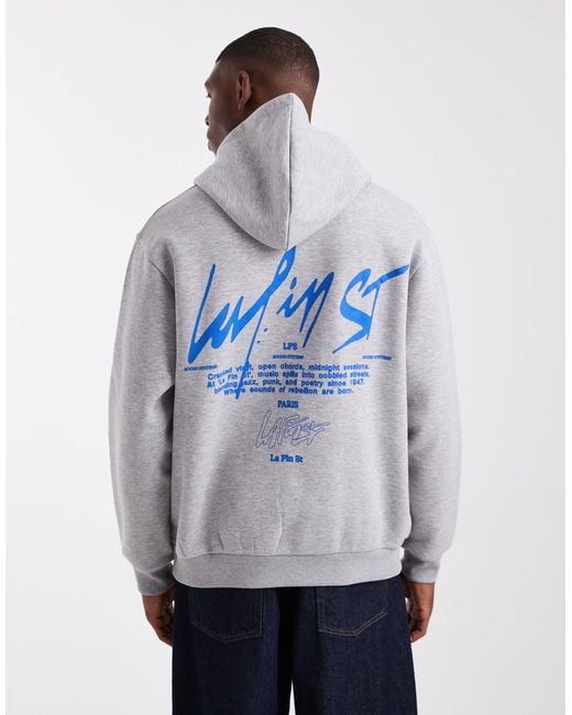 ASOS Blue Hoodie With Text Print for men