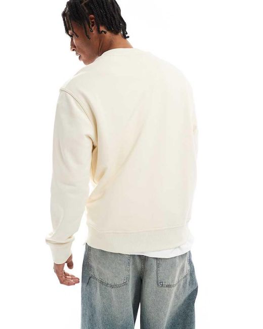 Boss White Chest Logo Sweatshirt for men
