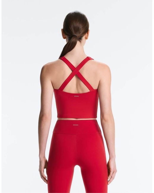 Oysho Red Comfortlux Crossover Back Tank Top