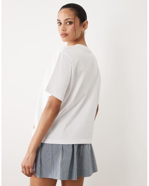 ASOS White Oversized T-shirt With Embroidery Details