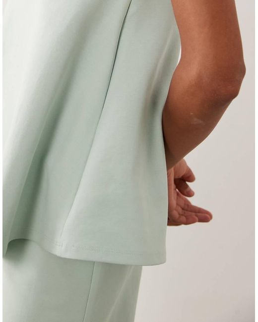 ASOS Green Interlock Floaty Bandeau Top Co-ord
