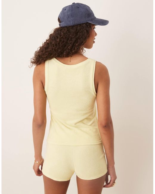 Caraco d'ensemble en tissu éponge - citron ASOS en coloris Natural