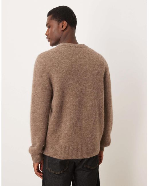 ARKET Brown Alpaca And Wool Jumper With Crew Neck for men