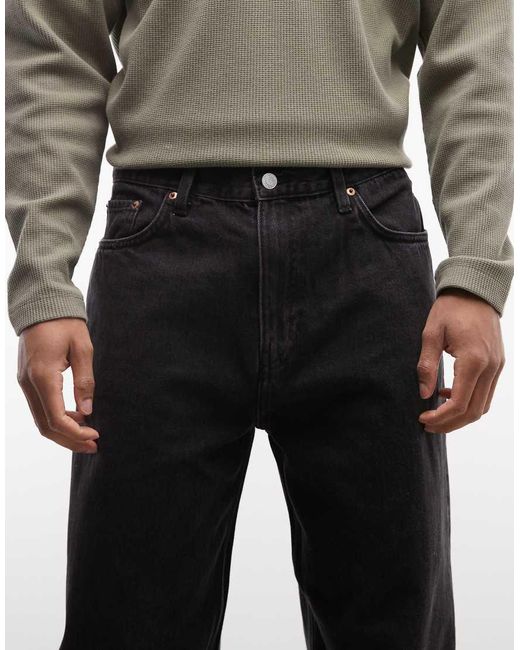 Weekday Black Galaxy Loose Fit Straight Leg Jeans for men