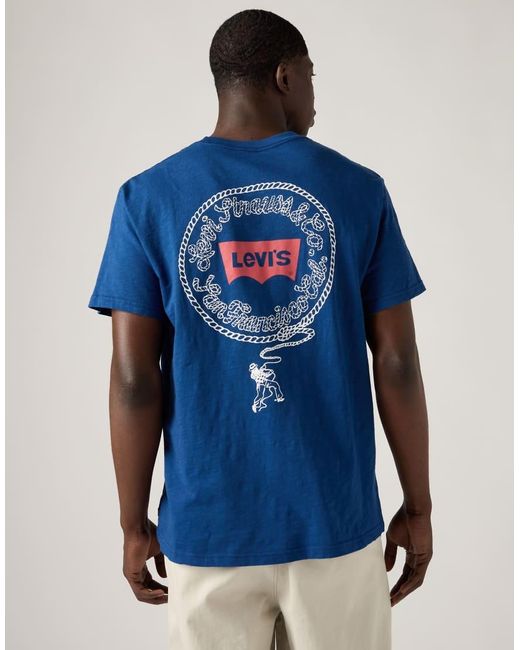 Camiseta Verde Oscuro Holgada De Algodón Levi's de hombre de color Blue