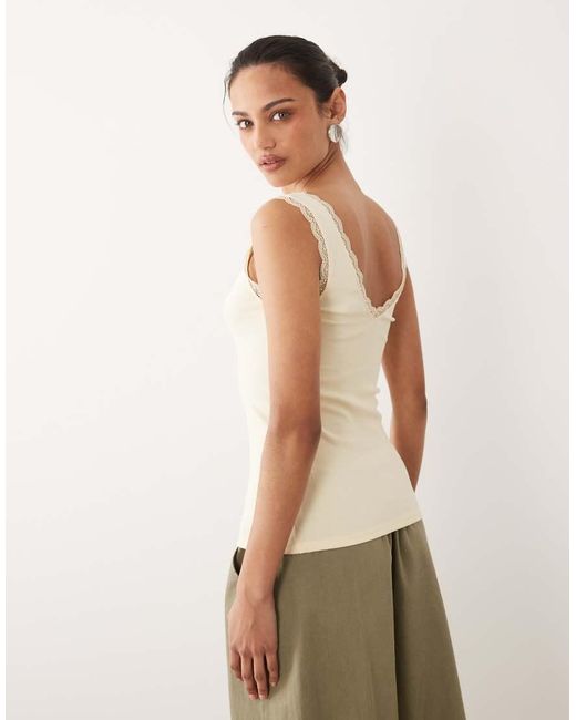 New Look Natural Lace Trim Singlet