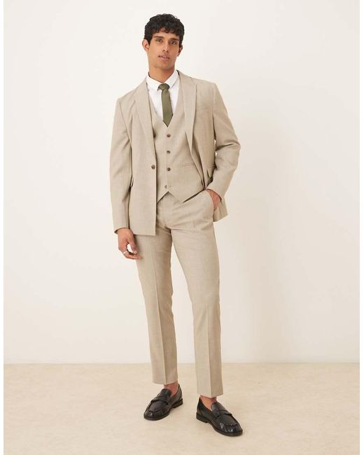 ASOS Natural Slim Suit Jacket for men