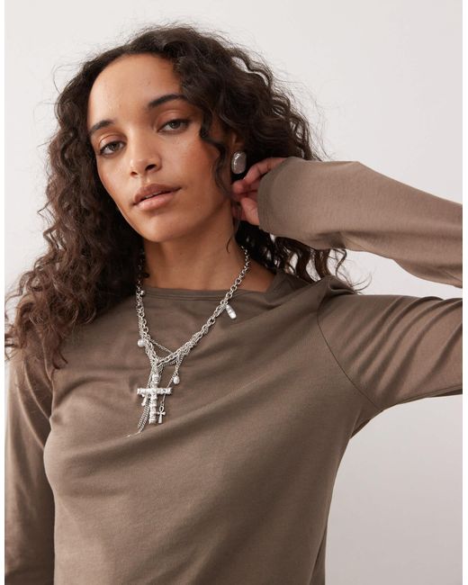 Weekday Brown Super Soft Long Sleeve Top