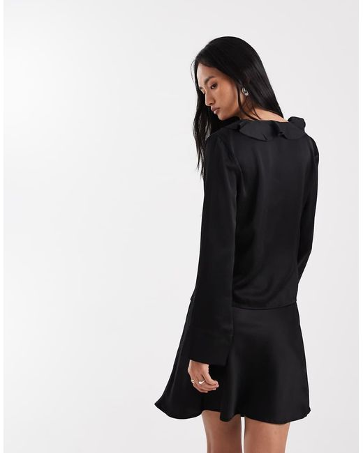 ONLY Black Satin Mini Skirt Co-ord